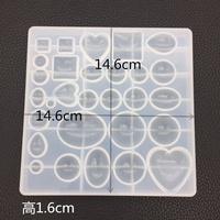 Moules en silicone pour bijoux en résine, pour la création de bijoux en résine époxy, pendentifs, boucles d'oreilles, colliers, porte-clés, gemmes, non toxiques, réutilisables