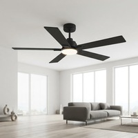 Ventilateur de plafond intelligent Tuya WiFi avec lumière, télécommande haute vitesse, 5 pales décoratives, ventilateur de plafond LED Breeze