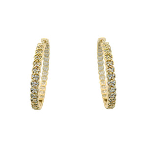 XUPING Gioielli Moda Rame Ecologico Placcato Oro 14K Orecchini a Cerchio con Gemma Artificiale Stile Semplice e di Tendenza - Product Image 5