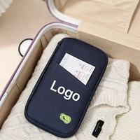 Dompet Organizer Paspor Kanvas Ringan dengan Ritsleting, Tempat Kartu Multifungsi, Cetak Logo Kustom dengan Sablon Sutra