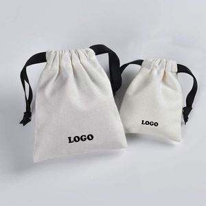 Sac d'emballage pour bijoux en toile de coton imprimé avec logo personnalisé - Product Image 2