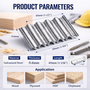 Fixateur robuste en acier ondulé pour le travail du bois, l'assemblage de meubles et de cadres en bois, en acier inoxydable galvanisé - Product Image 3