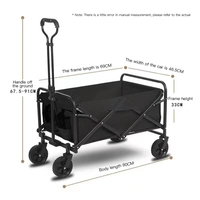 Chariot de plage pliable utilitaire portable, chariot pliable pour le camping en plein air, chariot de jardin pliable