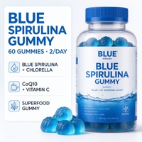 Gommes de Spiruline Bleue OEM ODM Marque Privée Vente en Gros Haute Qualité Chlorella CoQ10 Vitamine C 60 Gommes pour Antioxydant