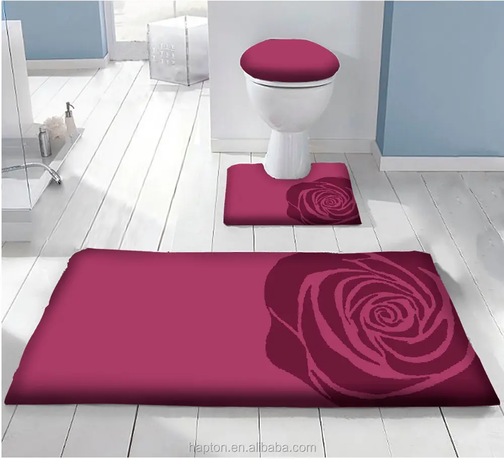 100% micropolyester אקארד אמבטיה מחצלת שטיחים 3 pcs סט מחצלות עם מצויץ נגד החלקה לטקס חזרה רצפת אמבטיה מחצלת