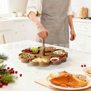 Creative wooden heart-shaped <b>tray</b> for fruit and nuts, solid wood puzzle, <b>snack</b> and cheese plate, fun deli and pastry plate - Product Image 3