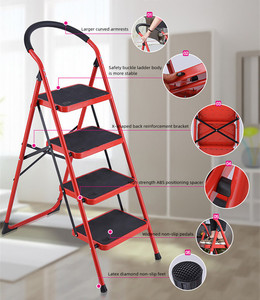 Có thể gập lại thép bước thang gia đình với Arc Lan Can Non-Slip bàn đạp & thiết kế di động để sử dụng nhà - Product Image 2