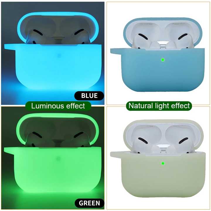 Glow in the Dark Fluorescent Earphone Cases for Apple Airpods Pro Luminous Shockproof Cover for Air Pods Protector Case