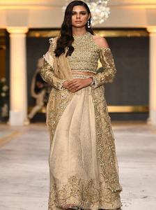 Nouveau-superbe-mariée-indienne/pakistanaise-haut-robe Lehenga avec orné de perles de verre en cristal travail de pierre pour mariage = 2020 - Product Image 2