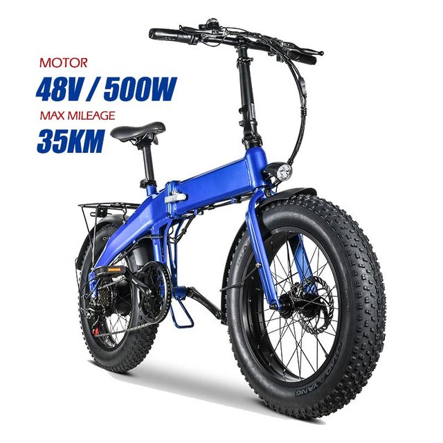 MZ-10 48V 500W Ebike Fatbike E Bike 20 Inch Fat Tire Folding Electric Mountain Dirt City Road Bike Adult