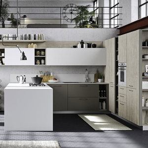 Gabinetes de Cocina Modernos de Madera Duradera de Lujo con Acabado Lacado, Encimeras de Cuarzo de 20 mm, <span class=keywords><strong>Bisagras</strong></span> y Accesorios para Grifos Listos para el Mercado - Product Image 1