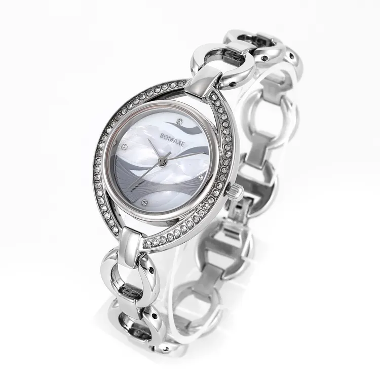 BOMAXE watch woman wrist 9957 Customized new dresses silver bracelet watch women