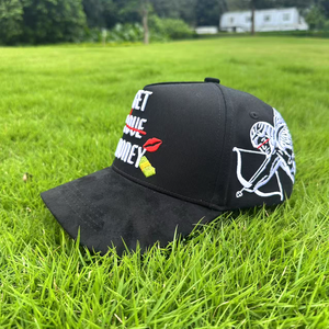 Chất lượng cao tùy chỉnh 3D thêu trái tim & thiên thần mũ dễ thương da lộn underbrim PU nhãn & kim loại thẻ cao vương miện bông gorras Mũ bóng chày - Product Image 3