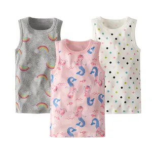 Camiseta regata estampada infantil, 0-3 anos, estampada, algodão, para bebês, camisola
