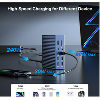 Station d'accueil USB-C en alliage d'aluminium Thunderbolt 4 40 Gbps 21 ports Acasis