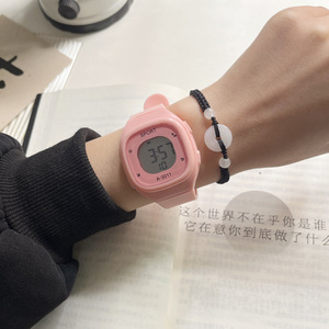 Đồng hồ thạch anh kỹ thuật số <span class=keywords><strong>LED</strong></span> vuông thời trang mới dành cho nam giới Phụ nữ Trẻ em Thể thao đại học Đồng hồ đeo tay thạch cao Thiết kế hoạt hình sang trọng - Product Image 5