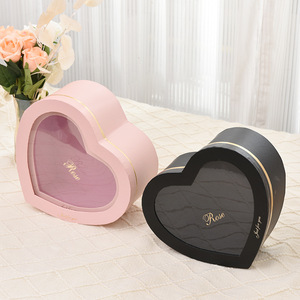 Heart-shaped Windowed Transparent Rigid Gift Box Recycled <b>Materials</b> for Valentine's Day Flower <b>Packaging</b> High-end Silk Scarf - Product Image 3