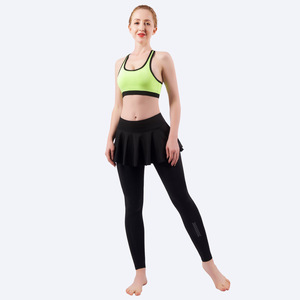 Gambali elastici alti da donna di alta qualità per sollevare il sedere 2 in 1 gonna svasata a asciugatura rapida e traspirante per danza atletica e Yoga - Product Image 5