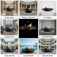 Sculpture d'art moderne en fibre de verre personnalisée, statue de forme organique OEM pour la décoration du hall d'hôtel