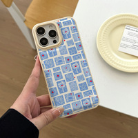 Étui de protection antichoc bleu océan pour filles, design couleur unie avec technique de pliage à chaud, pour téléphones portables, kit de nettoyage inclus