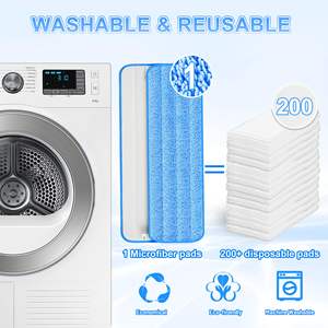 Cuscinetti per mocio riutilizzabili per wiffer PowerMop, tamponi per mocio elettrico 15 ''<span class=keywords><strong>ricariche</strong></span> in microfibra per la pulizia del pavimento in legno duro - Product Image 4