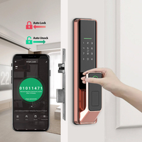 ANG Serrure de porte intelligente à code d'accès sans clé, alimentée par piles AA, télécommande, compatible avec l'application Tuya ou Ttlock