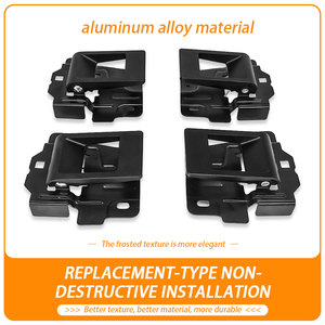 Set di 4 Pezzi di Ricambio Maniglie Interne in Lega di Alluminio Argento e Nero per Vecchio Land Rover Defender 90 110 - Product Image 3