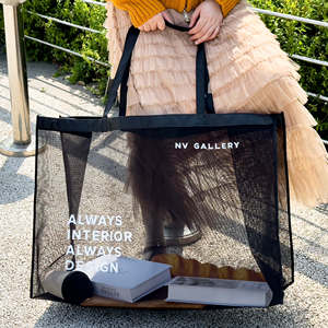 Biểu Tượng Tùy Chỉnh Kích Thước Lớn Sang Trọng <span class=keywords><strong>Nylon</strong></span> Tote Lưới Mua Sắm Túi Cho Thương Hiệu Quần Áo Cửa Hàng <span class=keywords><strong>Nylon</strong></span> Lưới Bãi Biển Túi Xách - Product Image 4