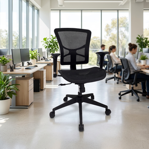 Ergonomic Mesh Office <b>Chair</b> with Adjustable Armrest and Swivel Base for Commercial Use - Product Image 1