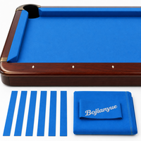 Tissu de billard bleu royal de remplacement pour table de billard avec 6 bandes de coussin pour rail, pour table de snooker