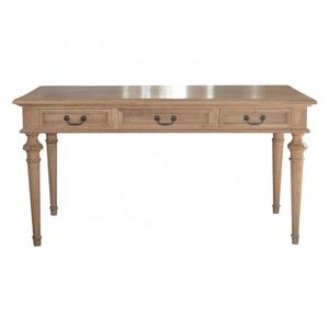 Muebles de roble Natural de estilo neoclásico francés para el hogar, oficina, trabajo, estudio, madera, escritorio de escritura, Hl143, 3 cajones - Product Image 3