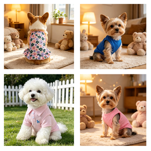 Soft Breathable Cute Floral Pet Dog Apparel Comfortable Casual Summer Small Dog <b>Clothes</b> Fashion Sleeveless Cotton Dog Shirt - Product Image 1