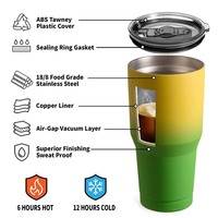 Vente en gros de gobelets isothermes en acier inoxydable à double paroi de 30 oz, impression de logo personnalisée pour le camping et le bureau