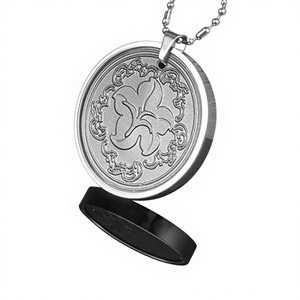 Collar <span class=keywords><strong>con</strong></span> Colgante de Flor de Bauhinia de Acero Inoxidable <span class=keywords><strong>con</strong></span> <span class=keywords><strong>Piedra</strong></span> Volcánica y Diamantes de Imitación, Antienvejecimiento KM8030, Venta Directa, Regalo - Product Image 1