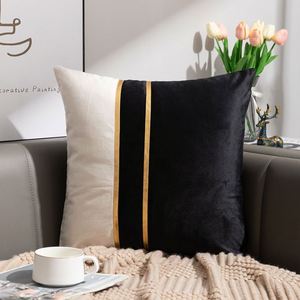 Modern <b>Patchwork</b> Home Decoration <b>Throw</b> Case Cushion Cover Luxury Velvet Pillow Covers With Zipper Gold Edging - Product Image 6