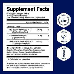 Formula Probiotica per la Salute Digestiva degli Adulti, 60 Compresse Vegane Organiche Senza Glutine con Fibre Prebiotiche per il Supporto Intestinale - Product Image 5