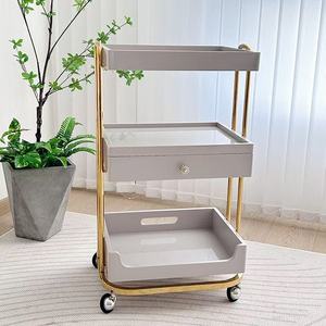 Chariot de rangement roulant en acier inoxydable pour salon de beauté, avec tiroir, pour coiffeur et studio de maquillage - Product Image 4