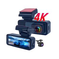 Caméra de tableau de bord double canal pour voiture avec écran 3,2 pouces, enregistrement avant 4K et arrière 1080P, moniteur de stationnement, capteur G et enregistrement en boucle