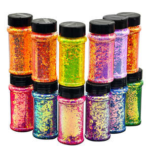 Entrepôts américains 12 pots de 2 oz de paillettes épaisses réfléchissantes pour le corps, les yeux, les cheveux, les ongles, les festivals, les gobelets, les boules à neige - Product Image 1