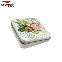 Boîte en métal rectangulaire personnalisée avec couvercle à charnière, qualité alimentaire, vide, pour emballage de bonbons, chocolats et cadeaux