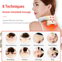 Masseur intelligent portable 4D 2026 avec compression chauffante, masseur cervical et d'épaules électrique EMS en forme de U, échantillon gratuit