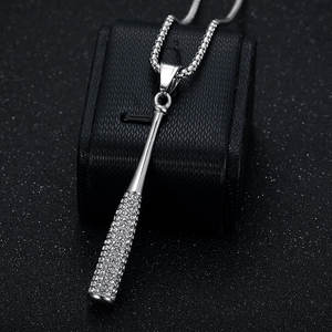 Collier pendentif tendance en acier inoxydable 316L plaqué or 14K 18K PVD, bijoux fins, collier de baseball pour femmes - Product Image 3