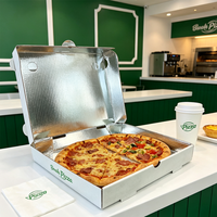 Emballage pour pizza écologique jetable en aluminium, boîte à pizza en carton ondulé sur mesure pour les restaurants à emporter