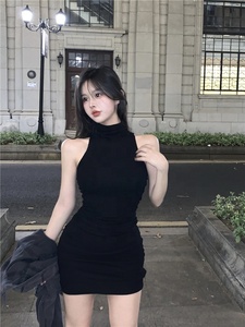 <span class=keywords><strong>Abito</strong></span> da donna stile seducente con maniche a cintura, collo alto, linea ad A, modello Spice Girl, che valorizza le forme. - Product Image 4