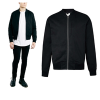 Vestes d'hiver pour hommes sur mesure en gros, style tendance, veste bomber noire, service OEM disponible