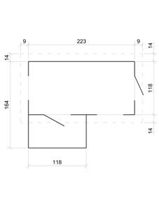 Maison de jeu en bois pour enfants en plein air, planches de 19mm, maison de jeu de jardin pour enfants H151 x 241x146 cm / 2,63m 2- TIMBELA M503 - Product Image 4