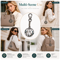 Élégant porte-clés en émail bleu sarcelle en forme de couronne de lauriers avec fermoir mousqueton et chaîne gourmette pour sac à main, porte-clés métallique personnalisé