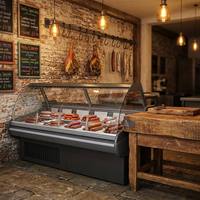 Vitrine réfrigérée commerciale à porte vitrée pour charcuterie, viande, fromage, charcuteries froides pour supérette et supermarché