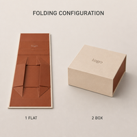 Boîte cadeau magnétique personnalisée en tissu de lin, emballage en carton pliable pour bijoux, cosmétiques, coffrets cadeaux de mariage