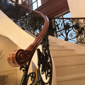 Escaleras de acero inoxidable chapadas en oro barandilla de cristal interior de lujo moderno con patrones elegantes característica duradera - Product Image 1